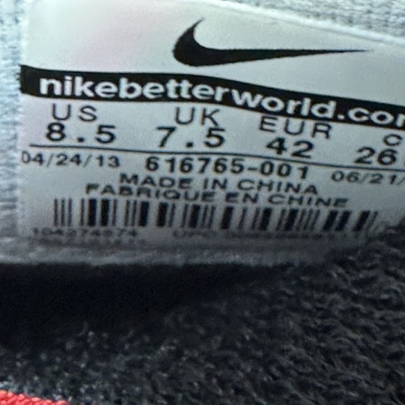 Nike Air Flightposite Exposed Zebra Size 8.5 616765-001 Red Black Silver OG Foam - Picture 6 of 6